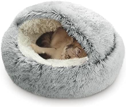 חתול כלב עגול לחיות מחמד מיטת חורף חם שק שינה ארוך קטיפה רך לחיות מחמד מיטת רחיץ מרגיע מיטה