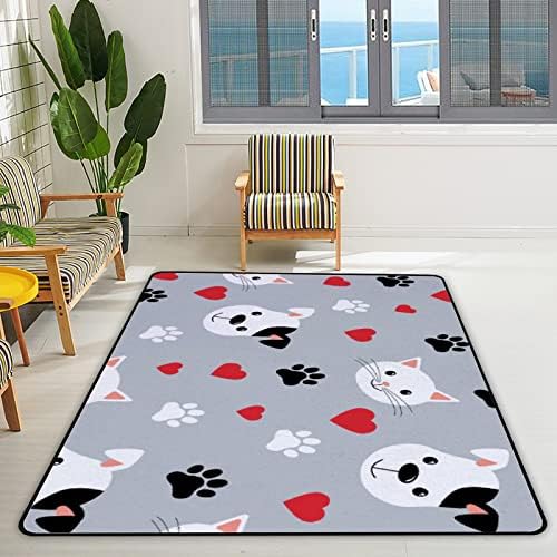 שטיח שטיח רך של צינגזה שטיחים באזור גדול, חתולים חמודים כלבים אפורים שטיח מקורה נוח, מחצלת משחק