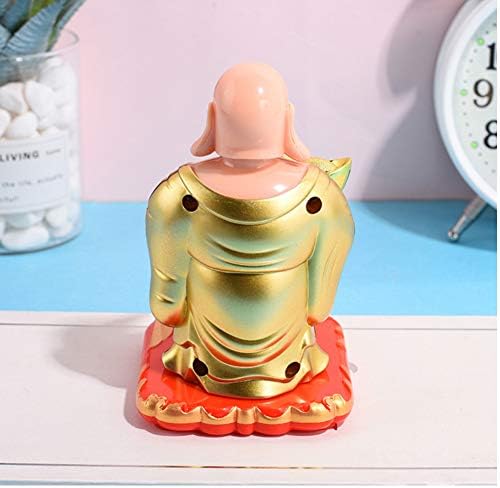 לוח מחוונים צעצוע סולארי אבקת בודהה פסל דש דש דש סיר נדנדה מכונית צעצוע של מכונית ביתית