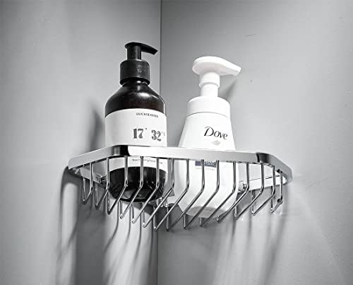 סל מקלחת סנליב מקלחת סל, מחזיק שמפו לקיר מקלחת, מארגן אמבטיה של מדף מקלחת, חומר פליז מוצק בכרום מלוטש
