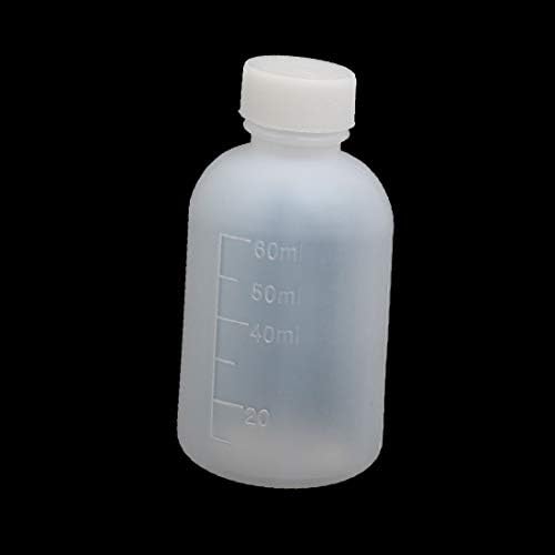 X-DREE 10 יחידות 60 מל PE פלסטיק לבן ברור לבנה צרה פה מעבדה נוזל מגיב כימי מדגם אחסון בקבוק בקבוק (10