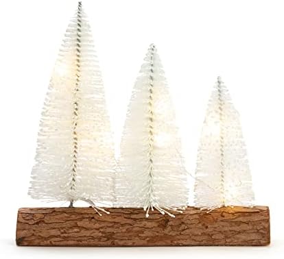 עצי מגרש בקבוקים של Demdaco LED על עץ עץ קלאסי לבן 8 אינץ 'עץ עץ פסלון חג מולד
