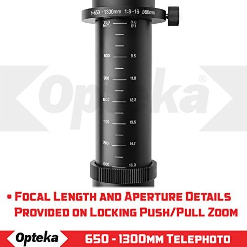 Opteka 650-2600 ממ f/8 עדשת זום טלפוטו בהגדרה גבוהה של Nikon D5600 D5500 D5300 D5200 D5100 D500