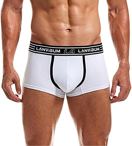 מכנסי בוקסר BMISEGM לגברים אורזים מתאגרפים סקסיים מכנסיים קצרים מכנסיים תחתונים תחתונים מוצקים תחתונים