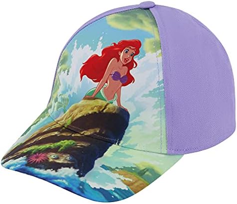 דיסני בנות בייסבול כובע, נסיכת ובת הים הקטן אריאל מתכוונן ילדים כובע לגילאי 4-7
