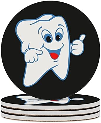 שן רופא שיניים שיניים עגול קרמיקה תחתיות מים קליטה שולחן מחצלת אופנתי תחתיות עם פקק בסיס 4 יחידות