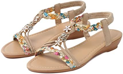 נשים נעלי טריז סנדלים חרוזים שטוחים חוף חוטיני חוף נעלי בית שטוח סנדלים נשים סנדלים רוחב רוחב 13 נעליים