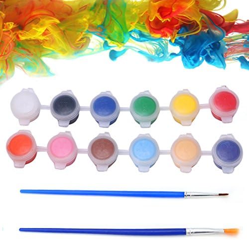 12 צבעים 2 מברשות צבע צבעי סט שמן ציור בצבעי מים יד קיר ציור אצבע צבע אצבע צבעי רחיץ צבע לילדים צבעי אצבע