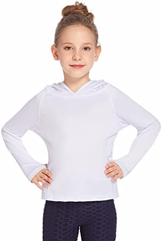 חולצת שרוול ארוך של בנות גריטצ 'י קל משקל קפוצ' ון דק מהיר להתייבש50 + חולצות שמש טי סוודר אתלטי