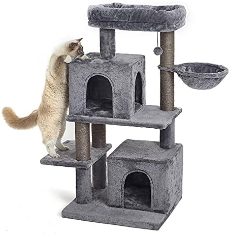 45 סנטימטרים רב-רמת חתול מגדל, חתול מגדל, חתול עץ לחתולים מקורה גדול, עם ערסל &סיסל-מכוסה מגרד הודעות,