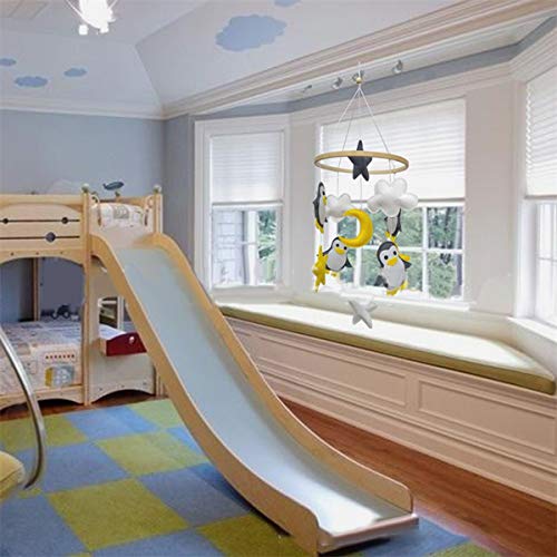 מיטת תינוק נייד עם מסתובב כוכב פינגווין צעצועים, תינוק בטן זמן ילדים חדר נייד קישוט עבור בנים ובנות