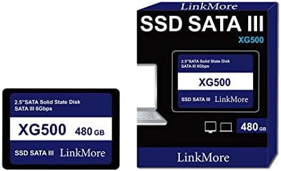 Linkmore XG500 480GB 2.5 אינץ 'SATA III SSD, כונן מצב מוצק, עד 500MB/S עבור LATOP ו- PC