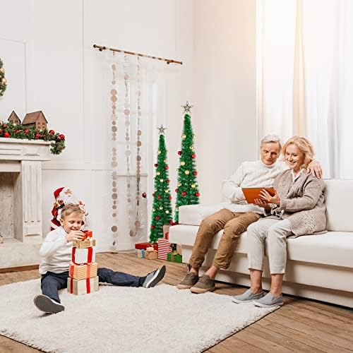 עץ חג מולד מלאכותי של Homdox 5ft, עץ חג המולד מתקפל עם עץ חג המולד של עיפרון מתקפל עם קישוטים של 30*1.97 אינץ