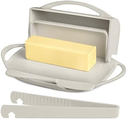 צלחת חמאה מהפכת חמאה וצרור מלקחיות טוסטר