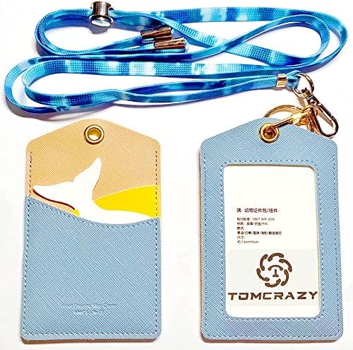 מחזיק כרטיס גלאי של Tomcrazy Cartoon Badge עם שרשרת שרשרת עניבת שרשרת ניגודיות ניגודיות לניגודי שרשרת מפתח עבור