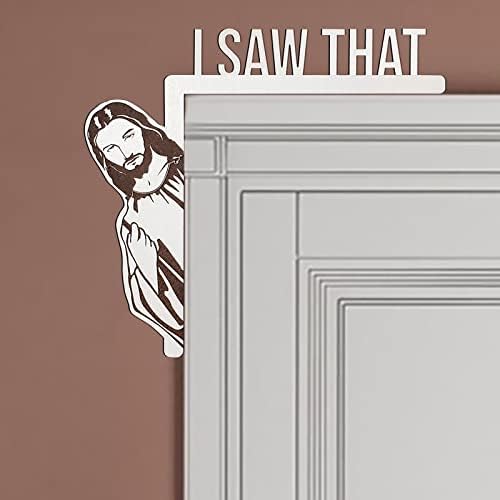 מסגרת דלת יצירתית - ראיתי שישוע חותם, ראיתי את דלת ישו יושבת קישוט לקישוט פינת הדלת הנוצרית של דלת ישו דלת פינת