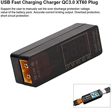 RitoeAsysports QC3.0 USB מטען מהיר הגנה על עומס יתר על עומס יתר הגנה על מעגלים XT60 ל- USB QC3.0