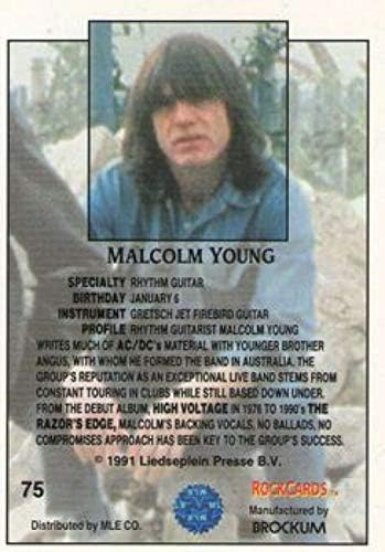 1991 כרטיסי ברוקום רוק NONSPORT 75 כרטיס מסחר בגודל רגיל רשמי של מלקולם