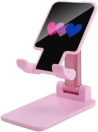 דגל ביסקסואלי לבבות אוהבים טלפון סלולרי עומד על מחזיק טבליות מתקפל אביזרי שולחן עבודה עריסה לכוונון לשולחן העבודה
