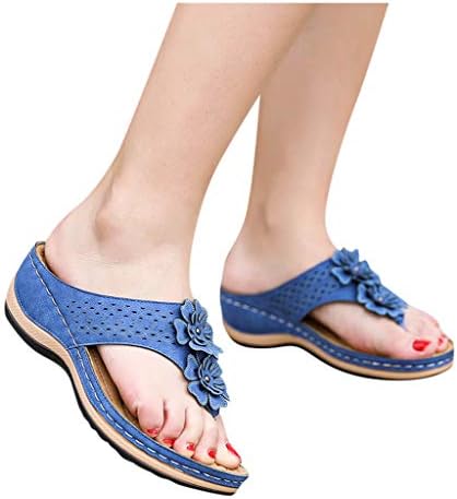 SGAOGEW נשים סנדלי טריז כפכפים לבושים החלקה על בוהן פתוחה על נעלי נעלי בית קיץ לחופשות קניות לחופשה