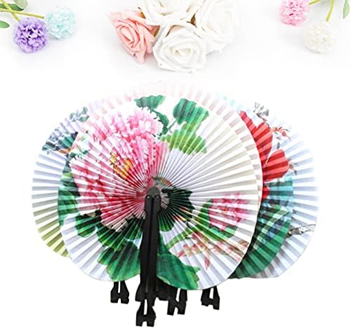 Soimiss Vintage Decor Decor Decor 12 PCS סיני אחיזה אחיזה מתקפלת מאווררי נייר פרחים מאווררי נייר עגול