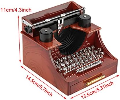 מיני וינטג 'מכונת כתיבה שעון קופסת מוזיקה