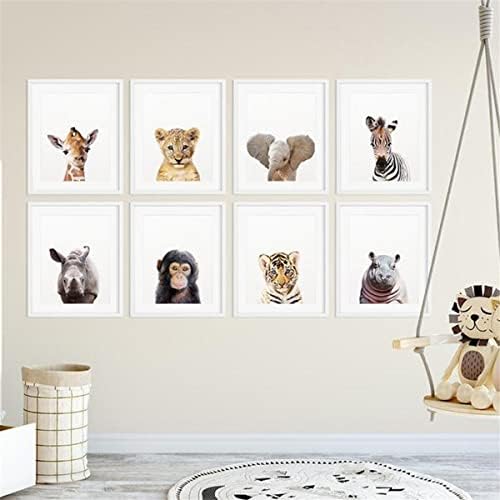 כרזות לבעלי חיים - תפאורה למשתלת תינוקות - תמונות חדר תינוקות אמנות - תמונות חיות חמודות - הדפסים