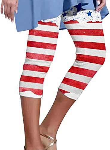 4 ביולי המותניים הגבוהות המותניים מכנסיים קצרים של אופנוענים לנשים מוצק דגל אמריקאי דגל אמריקאי מכנסי