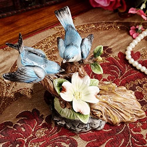 חובבי ציפורים חרסינה של YEBDD קרמיקה בעבודת יד מיניאטורה זוג ציפורי פיצלן פיצליות עיצוב חתונה מתנה לקישוט יום