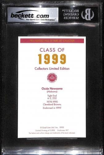 197 Ozzie Newsome - 1989 קו שערים HOF כרטיסי כדורגל מדורגים BGS Auto 10 - כדורגל חתימה