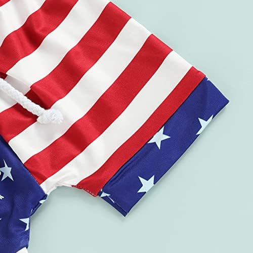 4 ביולי תלבושת תינוקת תלבושת אמריקה דגל דגל מכנסיים קצרים+חולצת סוודר 2 יחידים בגדי קיץ תינוק
