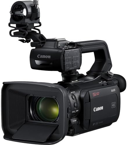 Canon XA55 UHD 4K מצלמת וידיאו + כרטיס זיכרון 128 ג'יגה -בייט + תיק רך + קורא כרטיס + ארנק כרטיס