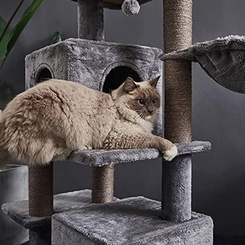 45 סנטימטרים רב-רמת חתול מגדל, חתול עץ, חתול עצים ומגדלים, עם ערסל & סיסל-מכוסה מגרד הודעות, 2 יוקרה
