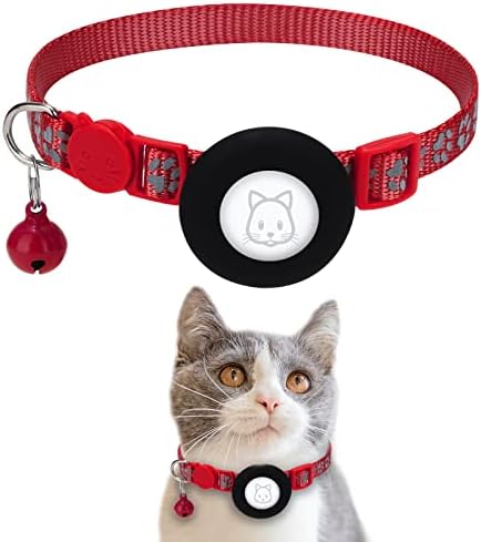איירטאג חתול צווארון, אפל אוויר תג חתול צווארון עם בטיחות אבזם ופעמון, רעיוני חתול צווארון ב 3/8 רוחב עם איירטאג