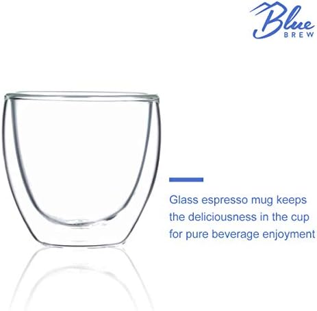 Blew Blew BB1010 ספלי קפה מבודדים עם קירות כפולים, סט של 2, 12 גרם