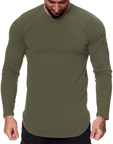 חולצות טריקו של שרוול ארוך של XXBR, צמרות צוואר צוואר צמרות טיול סתיו גלישת חצי גופיות ספורט מזדמן מפעיל