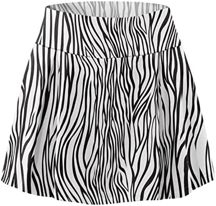 חצאיות טניס קפלים זורמות חצאיות עם מכנסיים קצרים נשים מותניים גבוהות גולף Skorts 2 ב 1 אימון הדפס