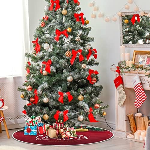 חג המולד כדור ארז פעמון חצאית עץ חג המולד 36 אינץ 'תפאורה ביתית לחצאית עץ חג המולד מחצלת לחג המולד קישוטים
