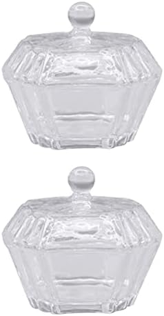 תכשיטי וינטג 'של Cabilock 2 יחידות צנצנות אחסון זכוכית צנצנות רטרו זכוכית עם מכסה צנצנת ממתקים ברורה