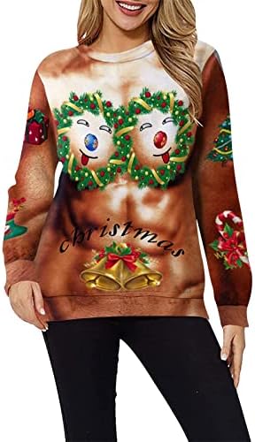 חולצות חג מולד שמח של ג'ג'ייבדי לנשים חולצות חג המולד מכוערות חולצה משובצת חג המולד