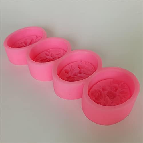 עובש נהדר ארבעה חללים סבון עובש אחד עובש אחד ל -4 סבון פרחים שונה להכנת DIY פרח טבעי סיליקון סבון סבון
