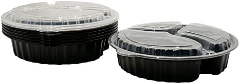 33 עוז 3 תא עגול ארוחת הכנת מכולות עם מכסים שחור, לשימוש חוזר בנטו תיבה, מזון אחסון מכולות / חינם