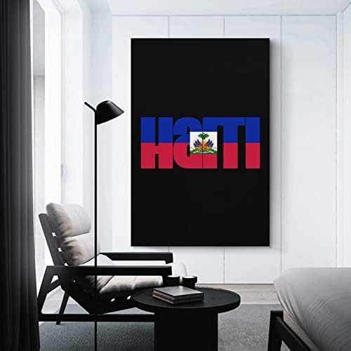דגל של האיטי ציור מודפס קיר אמנות יצירות אמנות מודרניות תמונה תלויה אנכית לקישוט הבית בחדר השינה