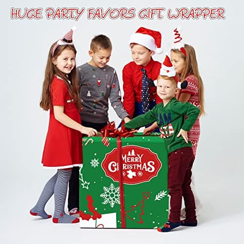 4 יחידים גדולים במיוחד שקיות מתנה גדולות לחג המולד 44 x36 עם תגיות מתנה וטוויסט למתנות גדולות בגודל