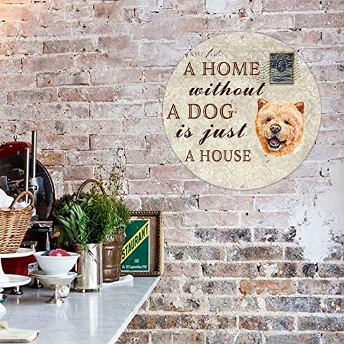 בית ללא כלב הוא רק בית עגול של שלט זר עגול חותמת דמי משלוח חותמת כלב מותאם אישית גזעי קיר מתכת קיר מתכת ציטוט