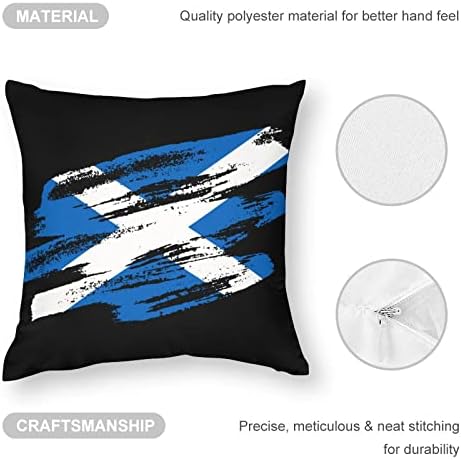 דגל סקוטי וינטג 'מרובע כרית מרובע כרית פוליאסטר כיסויים לזרוק כיסויי כריות לעיצוב ספה