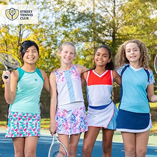 STC בנות שמלות טניס ותלבושת גולף תלבושת גולף ילדים חסרי שרוולים חצאיות ספורט אתלטיות עם מכנסיים קצרים וכיסים