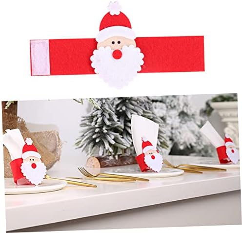 Besportble 4 יח 'מפיות נייר קישוטים לידה דקורטיבית קישוטים סנטה קישוט מחזיקי מפיות חג המולד מפית חתונה מפיות