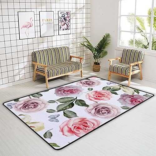 שטיח מקורה משחק שטיח מקורה מחצלת ורדים בצבעי מים פרפרים לסלון חדר שינה משתלת חינוכית חינוכית שטיחים