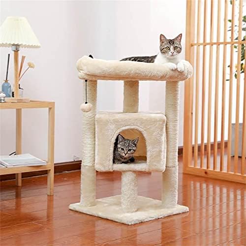 מגדל עץ החתול של Yuehappy לחתולים גדולים דירת חתולים לחתולים בוגרים עם עמודי גירוד סיסל, בתי עץ חתולים לחתולים